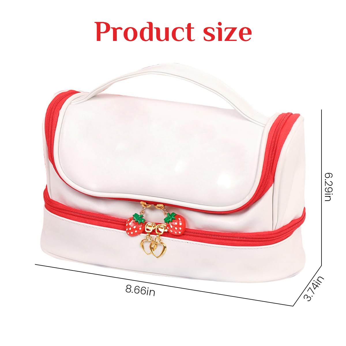 Climberty Pencil Pouch for Girls, Large Capacity Double Layer Pencil Bag, Lovely Strawberry Print PU Waterproof Pencil Pouch with Random Stickers, Aesthetic Pencil Case for College Students Climberty Pencil Pouch for Girls, Large Capacity Double Layer Pencil Bag, Lovely Strawberry Print PU Waterproof Pencil Pouch with Random Stickers, Aesthetic Pencil Case for College Students